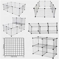 Cage en maille métallique tridimensionnelle à assembler soi-même, cage pour chiot, chaton, lapin, cochon d'inde