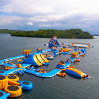 Grand château gonflable personnalisable de videur de sports aquatiques nouveau parc aquatique flottant de conception pour l'amusement par la mer ou le lac