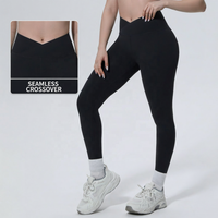 Legging de sport personnalisé avec logo pour femme, taille haute en V, grande taille 3XL, pour gym, fitness, yoga, course à pied, pantalon de sport de haute qualité