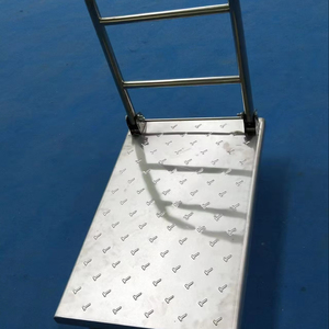<span class=keywords><strong>Chariot</strong></span> à main pliable en acier inoxydable robuste avec plateforme plate et roues pour entrepôt, hôtel, restaurant, cuisine - Product Image 1