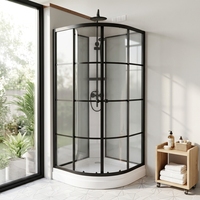 Cabine de douche coulissante en verre, résistante à la rouille et à l'eau, pour salles de bain duplex
