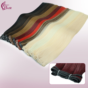 Extensions de cheveux naturels FH Invisible Hole Butterfly Weft, couleur rouge, Remy Genius XO Hole Weft, double trame papillon - Product Image 3