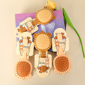 Peine para el cabello con cojín de aire, mini, portátil, diseño de dibujos animados, masajeador, para uso diario, 12 cm, de plástico, ligero, estilo dulce - Product Image 4