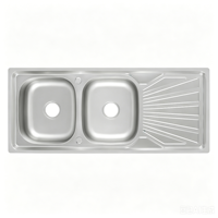 Évier de cuisine en acier inoxydable de haute qualité avec rebord surélevé et bande de protection, design d'angle en R