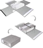 Literie pliable couvertures boîte de rangement étui placard organisateur sac de rangement fenêtre transparente ensemble de draps de lit organisateur
