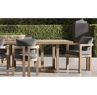 2023 Luxuriöses Hochwertiges Patio-Möbelset aus Massivem Teakholz für den Außenbereich mit Gartentisch und Stühlen