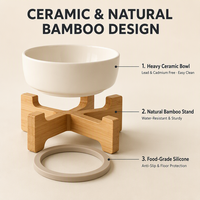 Bol pour animaux de compagnie personnalisé, écologique, classique, en céramique, imperméable, arrondi, avec un motif solide et élégant, pour chiens, pour un usage domestique