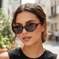 Kacamata Hitam Gaya Korea Model Cat Eye Bingkai Kecil Retro Trendi Cocok untuk Semua Gaya Street Shooting UV400 Unisex