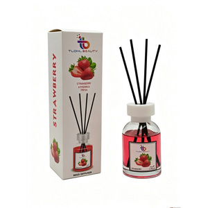 Difusor sin llama con aroma floral frutal para uso en interiores del hogar, difusor <span class=keywords><strong>de</strong></span> fragancia <span class=keywords><strong>de</strong></span> larga duración con varillas <span class=keywords><strong>de</strong></span> ratán. - Product Image 6