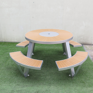Ensemble <span class=keywords><strong>de</strong></span> meubles <span class=keywords><strong>de</strong></span> <span class=keywords><strong>jardin</strong></span> en bois plastique d'extérieur, <span class=keywords><strong>table</strong></span> <span class=keywords><strong>de</strong></span> <span class=keywords><strong>jardin</strong></span>, <span class=keywords><strong>table</strong></span> <span class=keywords><strong>de</strong></span> pique-nique en acier et banc <span class=keywords><strong>de</strong></span> parc en bois d'extérieur - Product Image 4