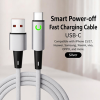 Cable Trenzado Tipo C de 240W con Apagado Automático, Carga Rápida USB-A a Tipo C PD 240w para iPhone