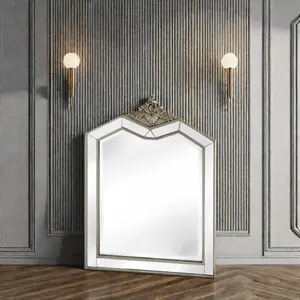 7 일 배달 핫 세일 골동품 거울 프레임 벽 거울 거실과 침실을 위한 금속 벽 장식 재고