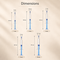 Flacon-seringue Premium PS PP 1ml 2ml 3ml 5ml 10ml pour crème contour des yeux, emballage pour produits hydratants et soins de la peau à aiguille fine