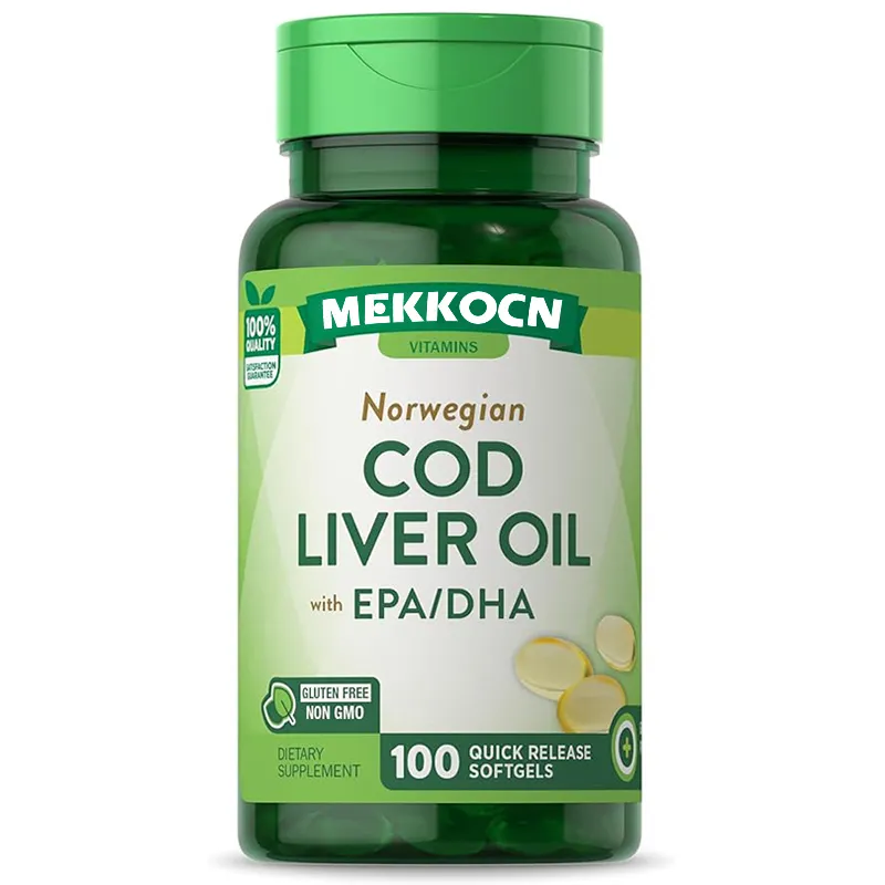 Best Seller Cod Liver Oil Capsule with Omega 3 &Vitamin D3 Healthcare Supplement Fish Oil Capsule Support for Heart Brain Immune