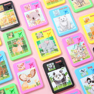 Mini animale scorrevole parola griglia Montessori educativo classico <span class=keywords><strong>gioco</strong></span> <span class=keywords><strong>di</strong></span> apprendimento in plastica 12 Pc Puzzle giocattoli per bambini ragazzi ragazze - Product Image 3
