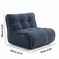 Canapé une place en tissu chenille, emballé sous vide avec rembourrage en éponge, design rembourré pour villa et appartement, style moderne