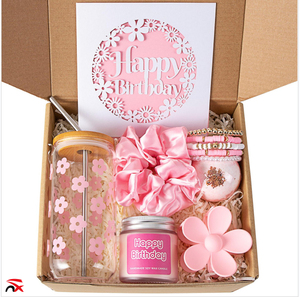 Coffret cadeau personnalisé à succès avec logo, idéal pour anniversaire, comprenant une cuillère anti-chute, des bougies, des épingles à cheveux et des bracelets – Coffret cadeau pour femme - Product Image 4