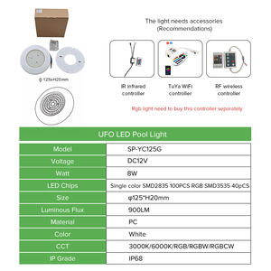 IP68 DC12V 8W RVB Mince <span class=keywords><strong>Mini</strong></span> <span class=keywords><strong>Spot</strong></span> Étoile Lumière Rvb Smart Sous-Marine LED <span class=keywords><strong>Piscine</strong></span> Lumières La Plus Lumineuse Led <span class=keywords><strong>Piscine</strong></span> Lumière - Product Image 6