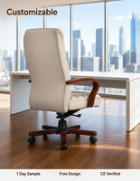 Chaise de bureau exécutive en cuir robuste avec accoudoirs en bois, vente en gros, usine certifiée ISO, pour mobilier de bureau scolaire, approvisionnement en vrac