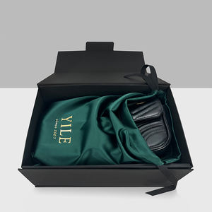 Lüks kağıt hediye kutusu ve saten ipli toz ambalaj poşetleri peruk kutusu ile özel logo, teşekkür kartı - Product Image 4