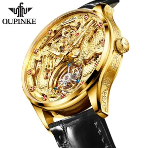 Oupinke 3176 Skeleton Mechanische Mannen Horloge High-End Status Symbool Voor Mannen Horloges Pols Sapphire Automatische Luxe Merk Horloge