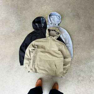 Veste Anorak Streetwear en Gingham à Demi-Zip, Légère, Respirante, Imperméable et Coupe-Vent, Personnalisable - Product Image 3