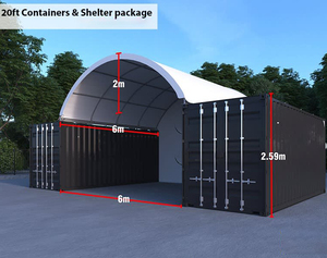 W66'xl40' PVC không thấm nước Dome công nghiệp vận chuyển mạnh mẽ container nơi trú ẩn lưu trữ Lều thép nơi trú ẩn cho container nhà - Product Image 2