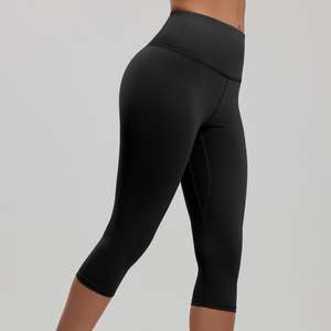 Legging de sport taille haute pour femme, coupe capri, séchage rapide, amincissant, pour yoga, course, gym et fitness - Product Image 1