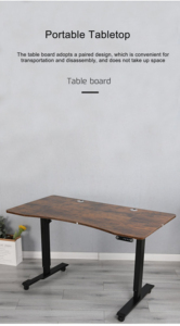 Soporte eléctrico para sentarse, escritorio para juegos, escritorio de pie, mesa de ordenador de oficina, escritorio ajustable, diseño colorblock blanco - Product Image 3