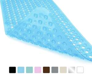 שטיח אמבטיה ארוך במיוחד 88x40 ס\\\"מ PVC דוגמת גלים מודרנית נגד החלקה עם כוסות יניקה ניתן לכביסה במכונה ידידותי לסביבה מתוצרת מכונה לחדר אמבטיה - Product Image 2