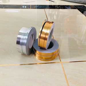 50M/<b>Roll</b> Decorative Wall Tape Brushed Metal Sticker Self Adhesive Home Decoration Pvc 3d Gold Tape Stickers for Floor Tiles - Product Image 1