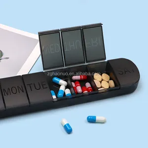 New Weekly Pill Organizer 7 Compartments PP Plastic Storage Box Custom Logo Color Portable Pill Case 7 Days Pill Box