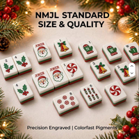 Ensemble de Mahjong Américain de Noël Compatible avec les Pions en Acrylique de Luxe Standard NMJL – Cadeau de Fêtes