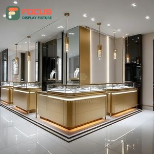 Sistema de Exhibición de Joyería Minimalista, Vitrina Metálica para Boutique - Product Image 1