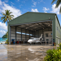 Hangar d'avion préfabriqué en structure acier sur mesure, bâtiment métallique PEB à portée libre pour MRO et jets privés