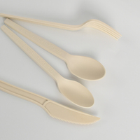 Ensemble de couverts jetables en bambou biodégradable Ustensiles de voyage de fourchettes cuillères couteaux