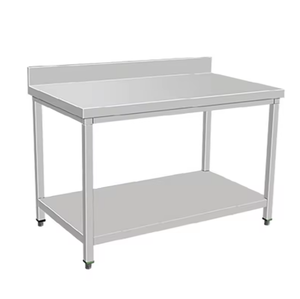कम कीमत हॉट बिक्री 201/304 स्टेनलेस स्टील रसोई वर्कबेंच डबल/तीन खाद्य तैयारी टेबल स्क्वायर लेग कंसोल - Product Image 3