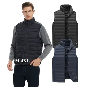 Men's Padding Vest Down Outerwear Packable Quiled Padded Windproof Sleeveless Jacket for Golf Running Gilet Jackets for Men