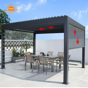 Gazébo de jardin de luxe en Aluminium, étanche avec auvent, livraison gratuite - Product Image 5