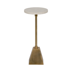 Tavolino Rotondo Piccolo con Piano in Marmo, Tavolino Moderno in Metallo per Soggiorno, Camera da Letto, Ingresso - Product Image 1