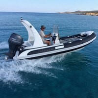 Bateau pneumatique semi-rigide de luxe 5,2 m (17 pieds) en Hypalon avec moteur Yamaha 90 CV, léger, console centrale, pour plongée sportive et bateau rapide