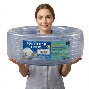 สายยางใส PVC PYR ยี่ห้อ KARYON ขนาด 3.2-25 มม. x 30 ม. สายยางฉีดน้ำแบบยืดหยุ่นสำหรับรดน้ำสวน พร้อมที่ยึดติดผนัง - Product Image 1