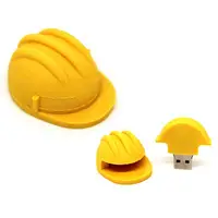 Karikatür sert şapka usb flash sürücü memorias usb sopa sarı güvenlik kalem sürücü 64gb 128gb 8gb 16gb 32gb pendrive kask flash disk