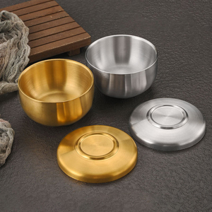 <span class=keywords><strong>Ciotola</strong></span> in Acciaio Inox per Insalata, Frutta e Dessert, Stile Coreano, Oro e Argento, con Coperchio, per Ristoranti - Product Image 4