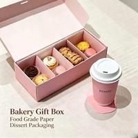 Juego de Cajas de Embalaje para Panadería con Logotipo Personalizado, Caja de Papel con Cajón para Regalo, Caja para Galletas y Donuts, Embalaje de Alimentos Portátil, Reciclable y Desechable
