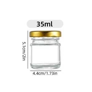 Bon marché, petits pots vides en verre vides hexagonaux ronds de forme carrée de 25ml 30ml 40ml 50ml vides de vinaigrette à <span class=keywords><strong>confiture</strong></span> de fruits et de miel avec couvercle en métal - Product Image 4