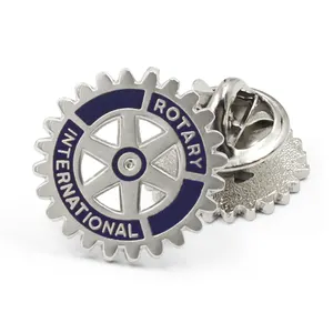 Factory Wholesale Metal Crafts Custom Decorative Gears Soft Themed Enamel Pins Badge Rotary International Club Lapel Pin