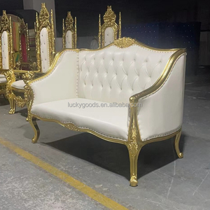 Nuevo Sofá de Boda JJ240077 en Oro Blanco, Sofá de 2 Plazas para Escenario de Boda, Elegante Conjunto de Sofás para Recepción de Boda, Sofá Nupcial - Product Image 2