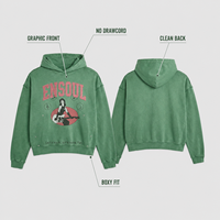 Sweat à capuche graphique personnalisé délavé à l'acide, coupe oversize à épaules tombantes, imprimé et brodé pour homme – Du pack technique au produit fini