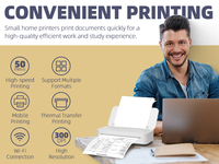 Printer Transfer Termal Portabel HPRT GT1 A4 Nirkabel Mini Printer Pita 11x8.5 Inch Ukuran US Letter untuk Kantor Rumah Perjalanan